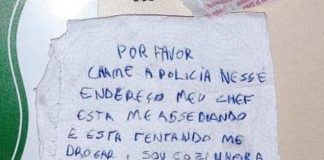 Jovem assediada pelo chefe em SC pede SOCORRO em guardanapo: “Por favor, não é brincadeira”